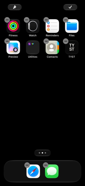 The Home Screen in edit mode, ready for a new widget.