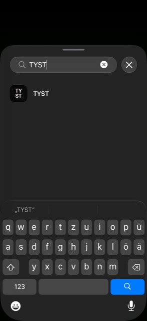 Suche nach TYST in der Widget-Galerie.