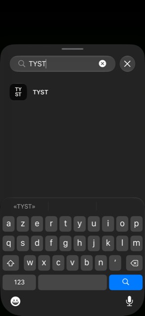 Recherche de TYST dans la galerie de widgets.