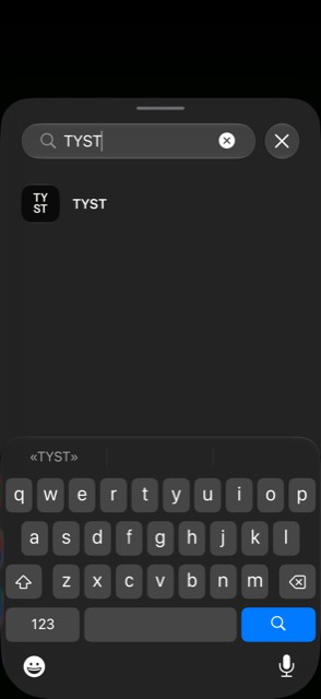 La ricerca di TYST nella galleria dei widget.